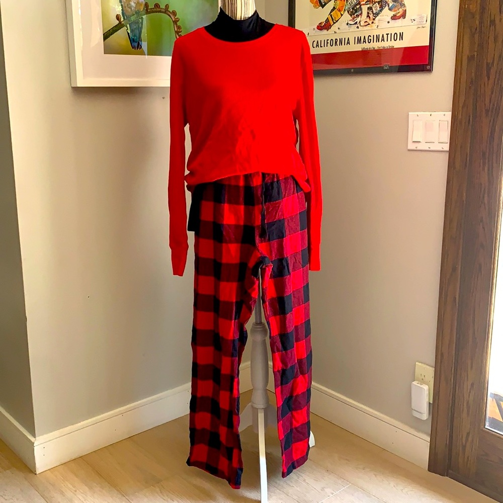 Red plaid pajama set (XL/XXL)